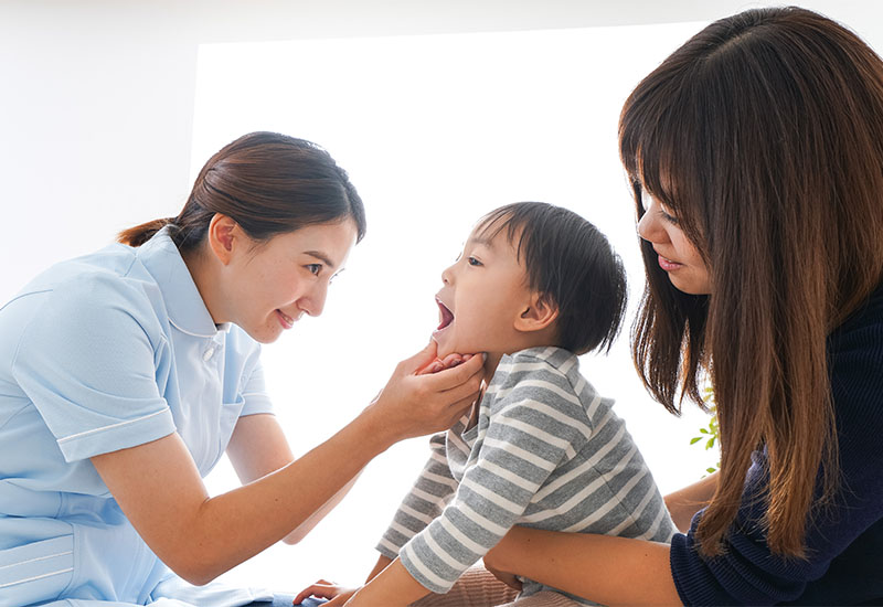A family attending a dental appointment together